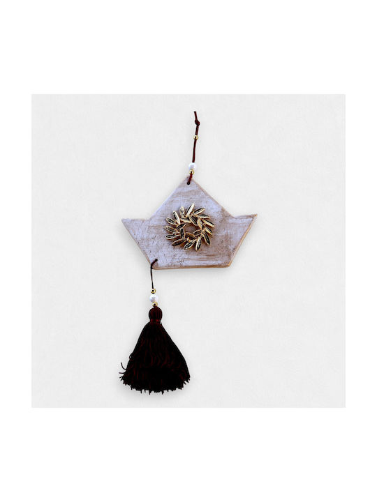 Artifact Hanging Handmade Ceramic Wall Decor Ecru 19.5x13.5cm Ceramic-19B