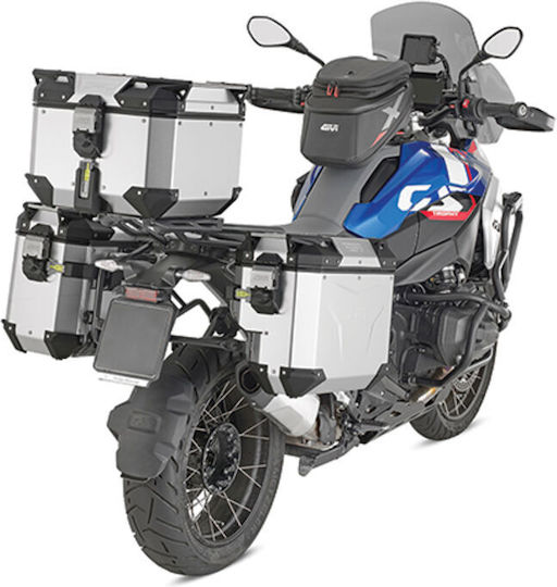 Givi Trekker Outback Evo Μπαγκαζιέρα Μοτοσυκλέτας Monokey Αλουμινίου 42lt Ασημί