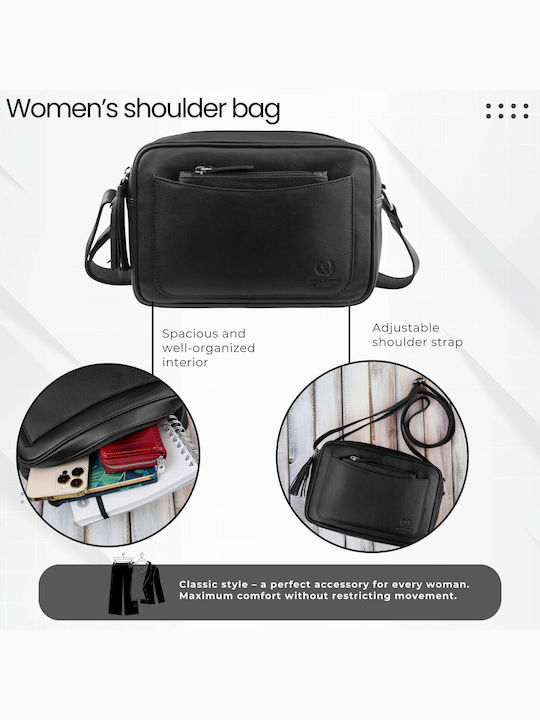 Leather Women's Bag Shoulder Black
