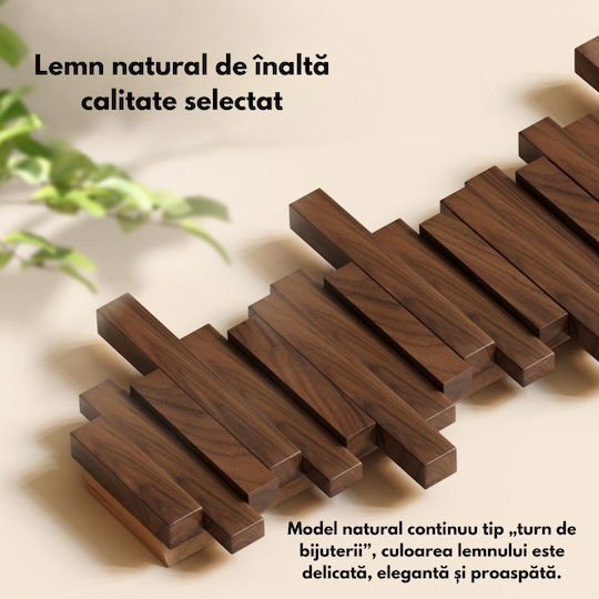 Agățătoare De Perete Din Lemn Cu 6 Compartimente Maro 41x20cm