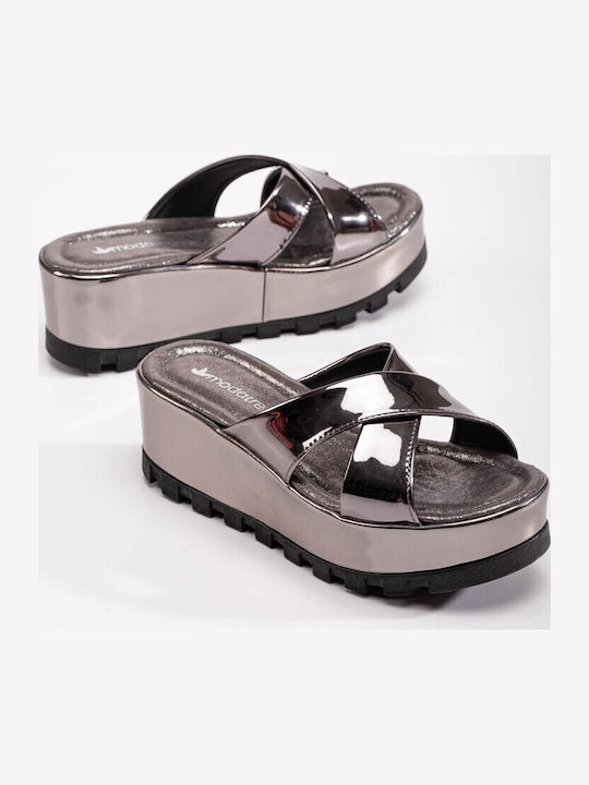 Platforme Dama Tip Slip On Argintii