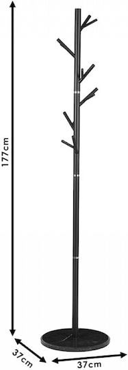 Homeplus Καλόγερος Μεταλλικός Λευκός 37x37x177cm