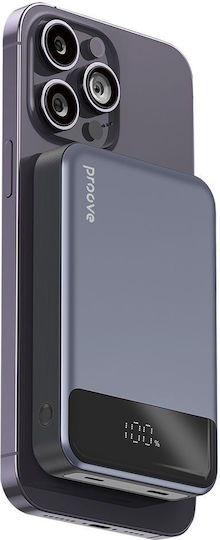 Proove Hoodman MagSafe Външна Батерия 10000mAh 20W с USB-C Изходен Порт Power Delivery Сива