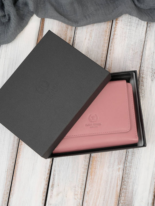 Klein Leder Damen Geldbörse Klassisch mit RFID Rosa