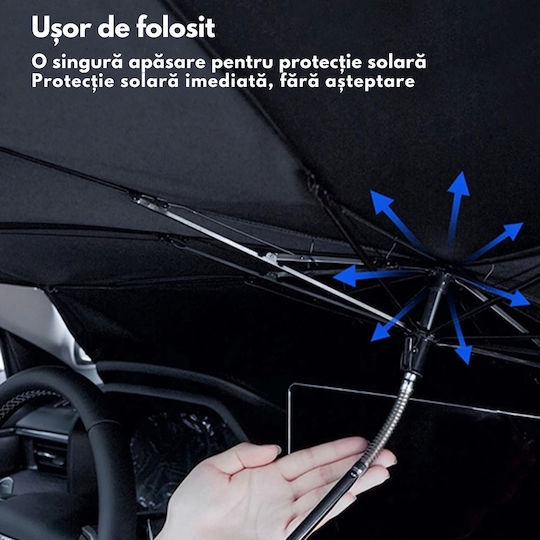Auto-Sonnenschutz Mit Saugnapf Für Windschutzscheibe Klappbar UV-Schutz Elegante Hülle Universell 125x65 Cm