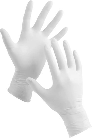 Sis Box 100 Disposable Vinyl Gloves Medical Use Without Powder Size S White