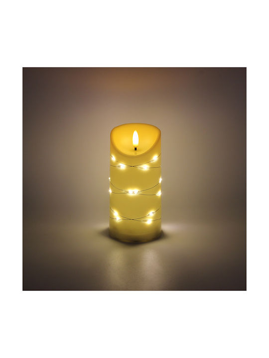 Keskor Διακοσμητικό Φωτιστικό LED Κερί 7.5x7.5x15εκ.