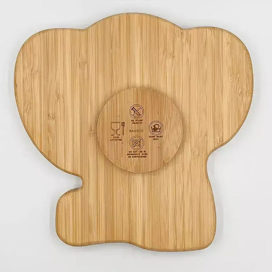 Pandaboo Baby Food Plate made of Bamboo Yellow