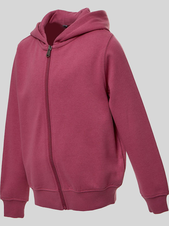 Kids Cardigan Cotton with Hood Fuchsia