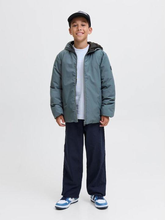 Stormy Weather Kids Casual Long Double Sided Hooded Jacket