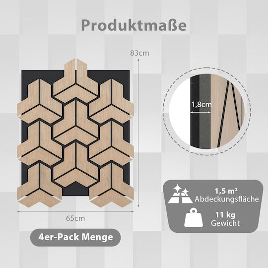 Costway Set of Audio Treatment Materials (1 Piece) 83cm x 65cm x 18mm in Brown Color