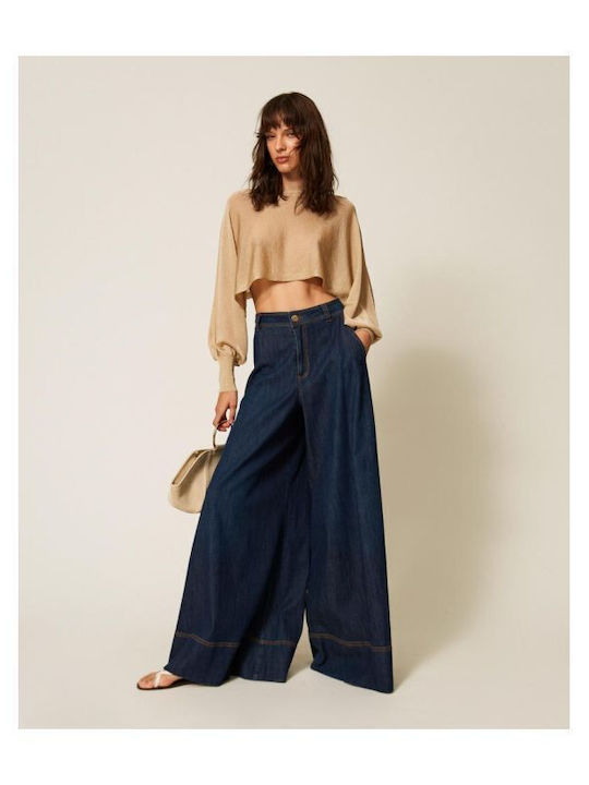Γυναικείο Crop Top Μακρυμάνικο Μπεζ