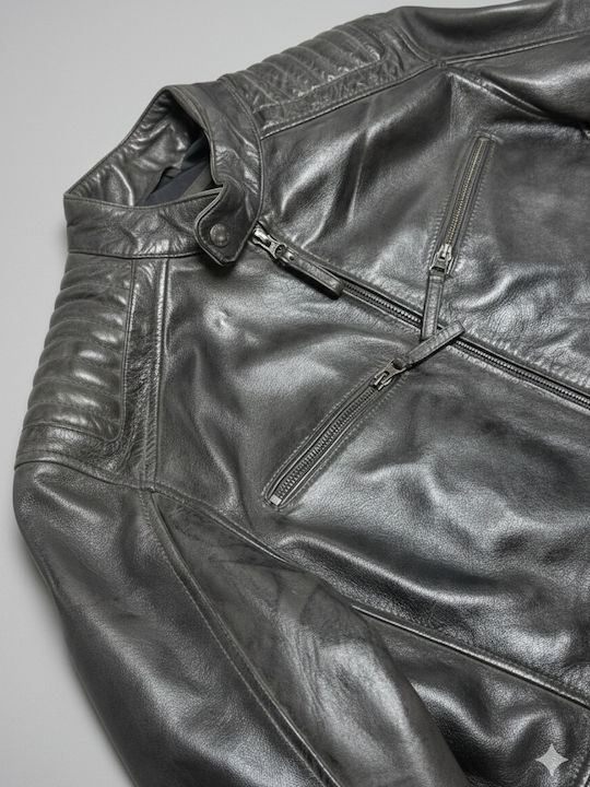 Leather Jacket Grey