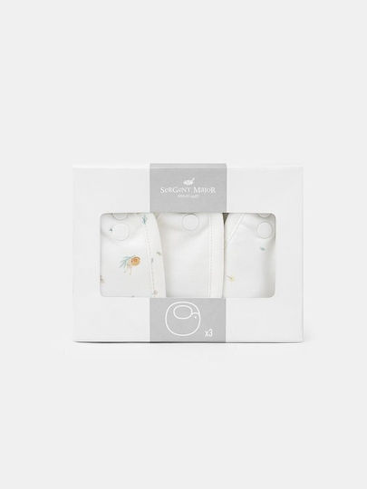 Sergent Major Lätzchen Stoff mit Taste Beige 3Stück