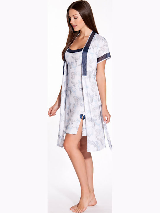 Jeannette Lingerie Χειμερινή Γυναικεία Ρόμπα Φλοραλ
