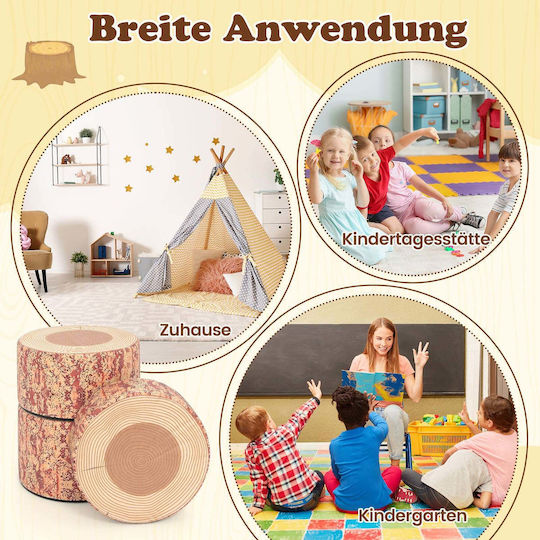 Kids Stool Brown 25x38x38cm 3 Pieces
