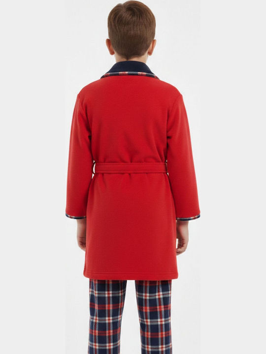 Tres Chic Παιδική Ρόμπα Χειμωνιάτικη Fleece Κόκκινο