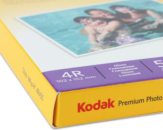 Photo Paper 200g Kodak 4r Glossy 50 Sheets