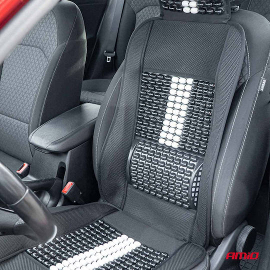 Husă Scaun Auto Bile De Masaj Suport Lombar Tetieră Dimensiuni 131 X 46 Cm Culoare Neagră