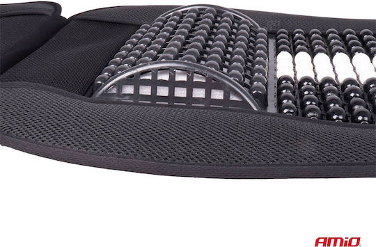 Husă Scaun Auto Bile De Masaj Suport Lombar Tetieră Dimensiuni 131 X 46 Cm Culoare Neagră