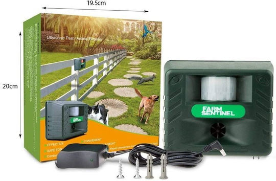 Aparat Repelent cu Ultrasunete și Alarmă Impermeabil cu Senzor de Mișcare Farm Sentinel Ultrasonic Repeller