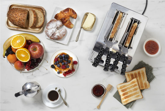 Milan Toast Profesională Prăjitor de Pâine Pop-Up cu 2 Fante 1.37kW