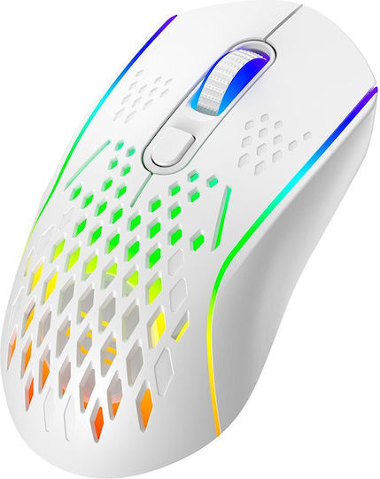 Buzz Ασύρματο RGB Gaming Ποντίκι 4800 DPI Λευκό