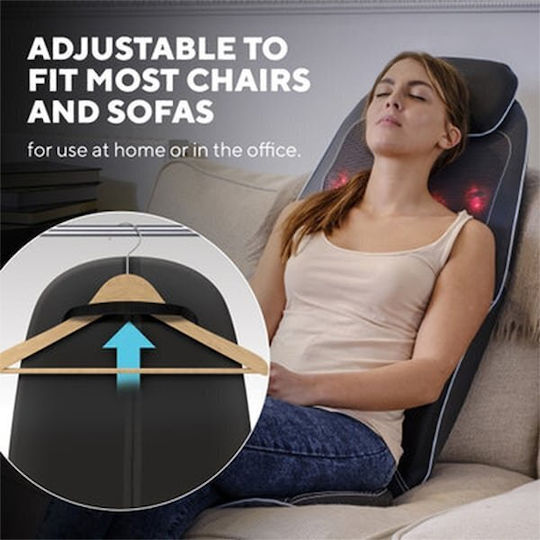 Homedics Seat Massage Shiatsu for the Waist, the Back, the Legs & the Hands with Vibration and Heating Function Gray