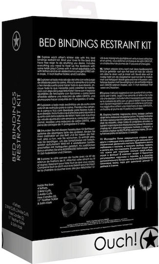 Shots Bed Bindings Restraint Kit BDSM Kit σε Μαύρο Χρώμα 4τμχ