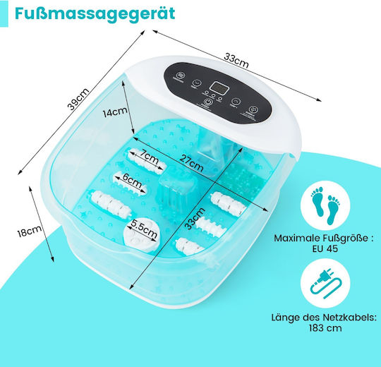 Costway Foot Bath with Vibration and Heating Function Blue