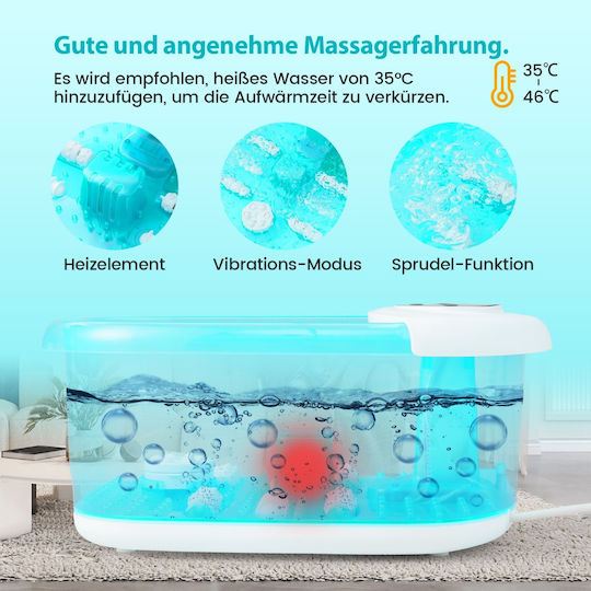 Costway Foot Bath with Vibration and Heating Function Blue