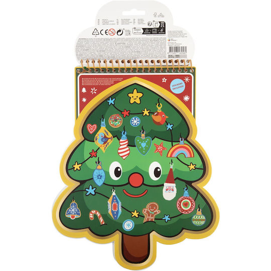 Xmas Coloring Book Pages Christmas Tree Shape 30 Cm & Stickers #002.800067