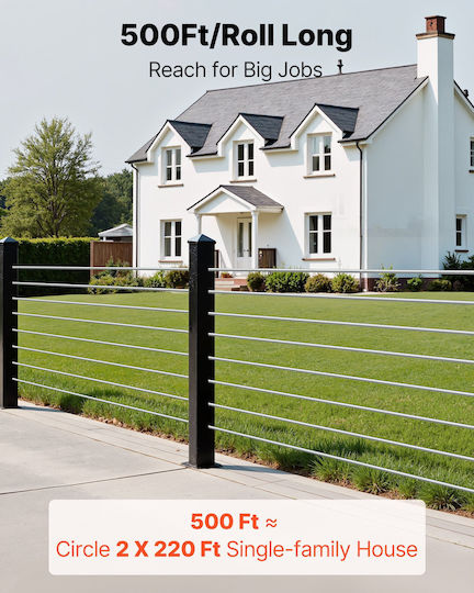 Wire Rope Vevor 3.2 Mm Length 152 M Stainless Steel Cable 316 Cutter Breaking Strength 798 Kg Construction 1 X 19 Strands Steel Cable Deck Railing System Garden Pergola