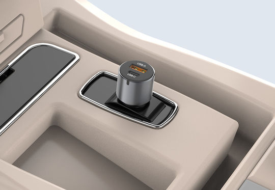 ATC Auto-Ladegerät 60W 7A mit Anschlüssen: 1xUSB 1xType-C Blau Farbe