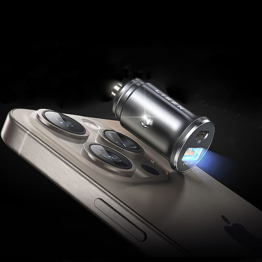 Lisen Автомобилен Зарядно Устройство 20W с Портове 1xUSB-A 1xType-C Черен Цвят