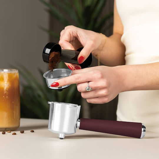 Berlinger Haus Μηχανή Espresso 950W Πίεσης 20bar Matte Burgundy BH-9848