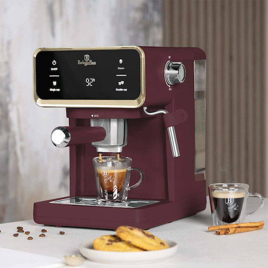 Berlinger Haus Μηχανή Espresso 950W Πίεσης 20bar Matte Burgundy BH-9848