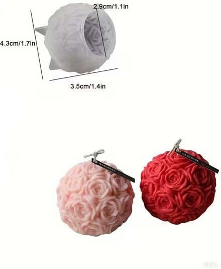 Ball Mold Silicone for Candle / Clay / Liquid Glass 3.5x3.5cm