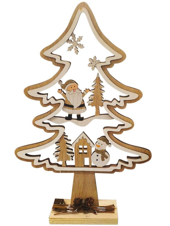 Christmas Decorative Wood Tree 30cm Beige