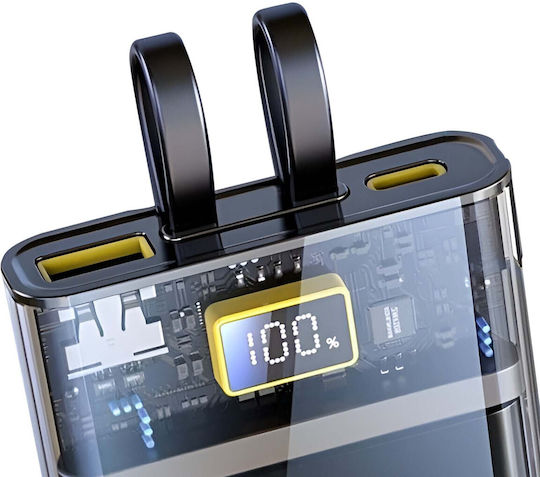 WK Power Bank 20000mAh 20W Mit USB-A Ausgangsanschlüsse Und USB-C Ausgangsanschlüsse Transparent