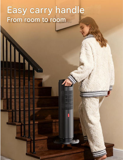 Ceramic Fan Heater Room Floor Negru 2000W