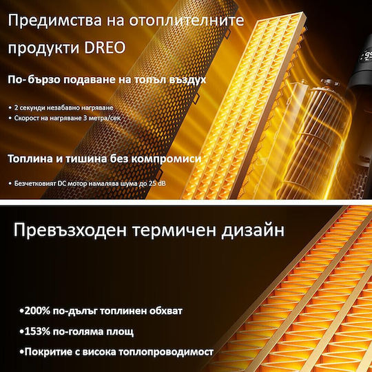 Dreo Αερόθερμο Δωματίου Δαπέδου Γκρι 1500W