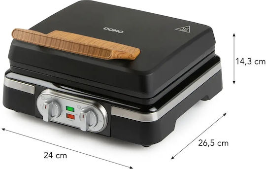 Domo Βαφλιέρα για Ορθογώνιες Βάφλες 2 Θέσεων 1520W