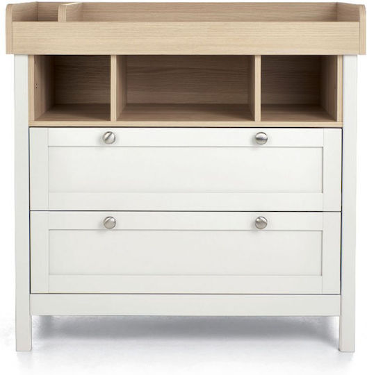 Harwell Dulap cu Sertare pentru Bebeluși cu 2 Sertare Alb / Natural 96.6x54.4x98cm