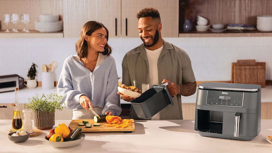 Ninja Air Fryer with Double Detachable Bucket 7.6lt Gray DZ300EU