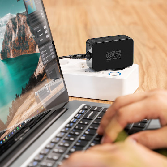 Kruger & Matz USB-C Universal Laptop Charger 65W 5V 3A for Universal / Dell / HP / Lenovo / Sony / Samsung with Detachable Power Cord