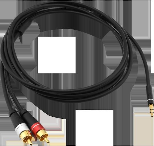 Oehlbach Oehlbach 3.5mm Jack Cable - 2x RCA Male Black Length 1m