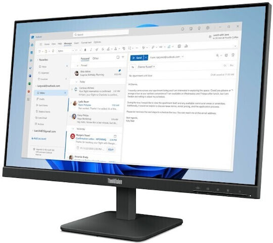 Lenovo ThinkVision VA Monitor 23.8" FHD 1920x1080 με Χρόνο Απόκρισης 4ms GTG