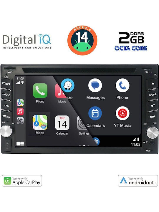 Digital IQ Auto-Audiosystem 2004 (Bluetooth/USB/WiFi/GPS/Apple-Carplay/Android-Auto) mit Touchscreen 6.5"