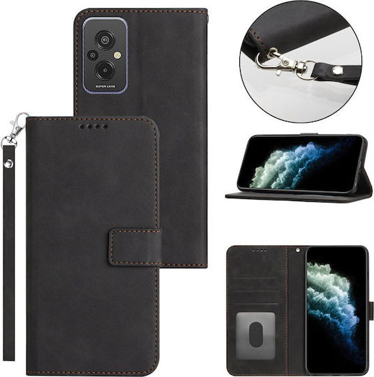 Wallet Δερματίνης / Σιλικόνης Μαύρο (Honor X6a)